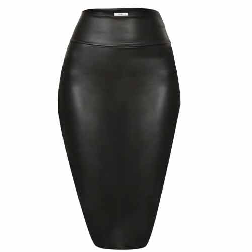Simlu Faux Leather Midi Skirt
