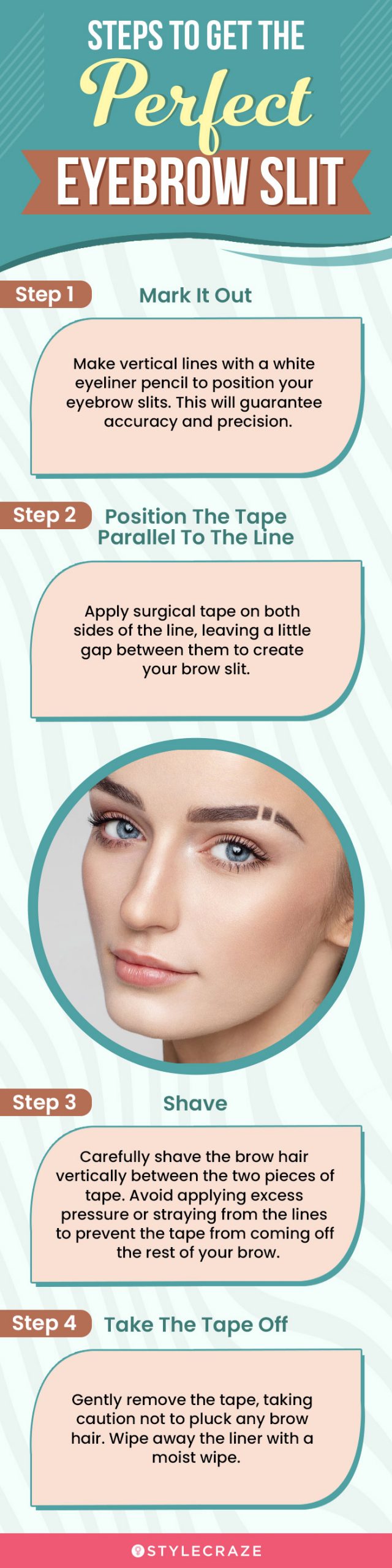 steps to get the perfect eyebrow slit (infographic)