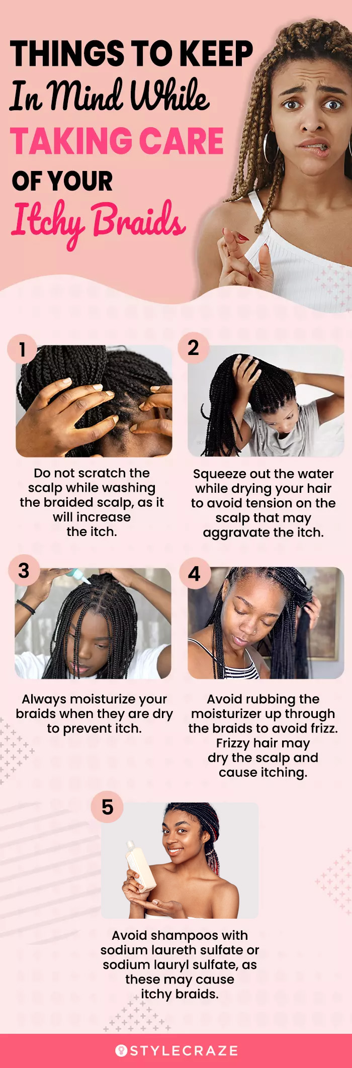 things to keep in mind while taking care of your itchy braids (infographic)