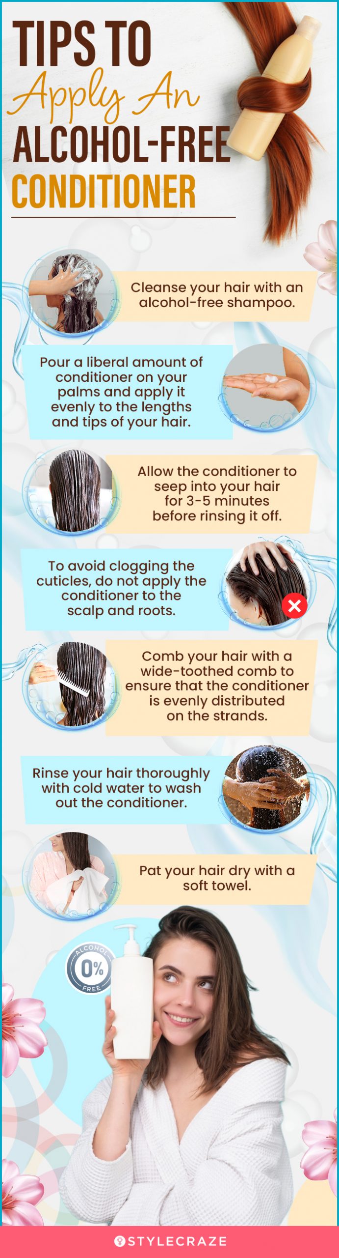 Tip To Apply An Alcohol-Free Conditioner (infographic)