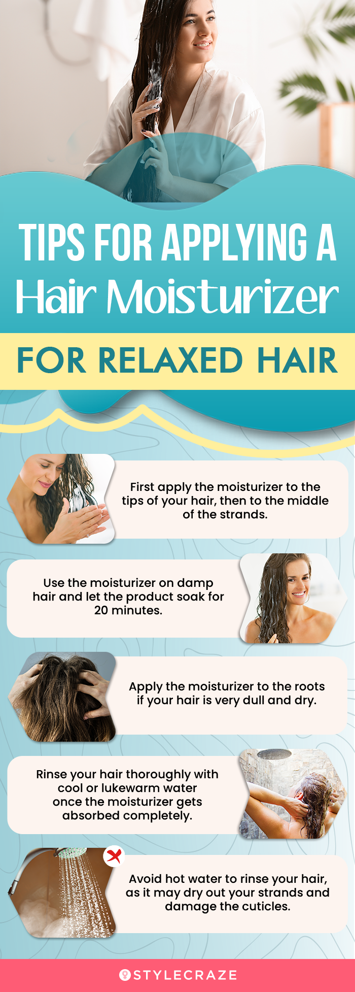 Tips For Applying Hair Moisturizer For Relaxed Hair (infographic)