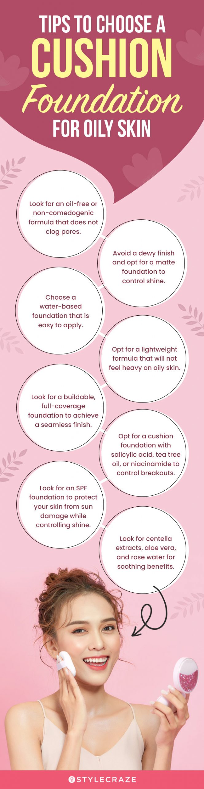 Tips To Choose A Cushion Foundation For Oily Skin (infographic)