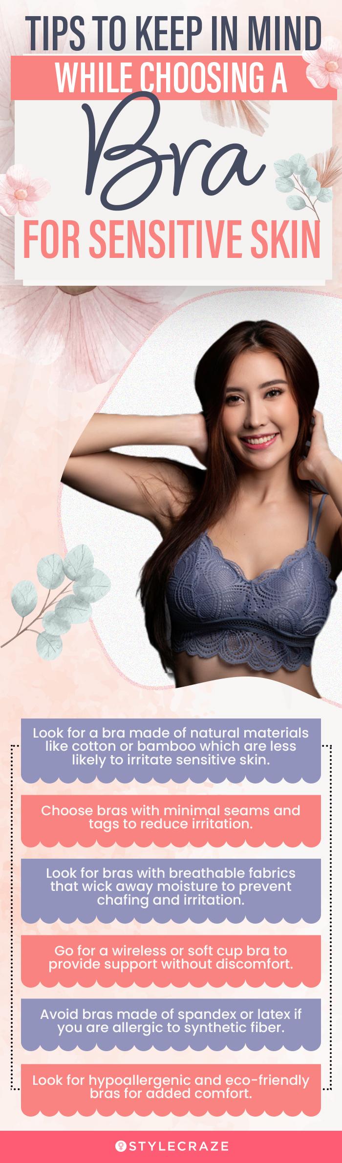 Cottonique Hypoallergenic Organic Cotton Bra Liner for Women with Skin  Allergies and Sensitive Skin