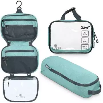 TRIPPED Travel Gear Toiletry Bag Kit Set