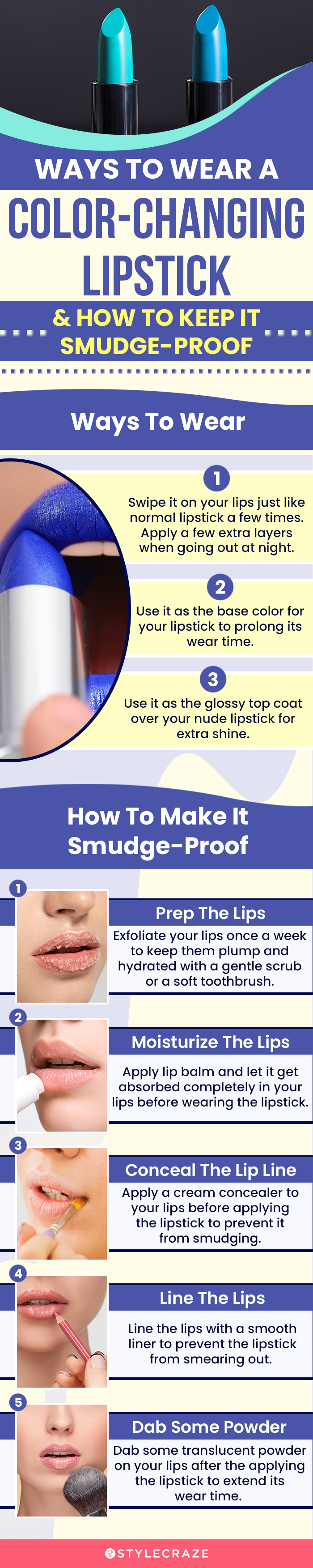Ways To Wear A Color-Changing Lipstick (infographic)
