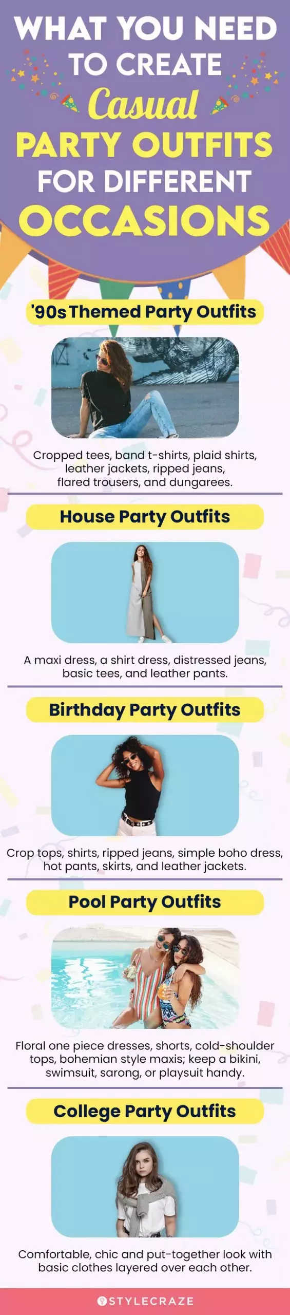 what you need to create casual party outfits for different occasions (infographic)