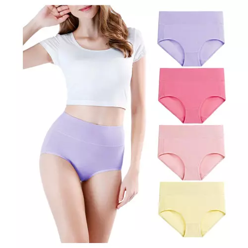 Wirarpa Women's High Waisted Cotton Underwear