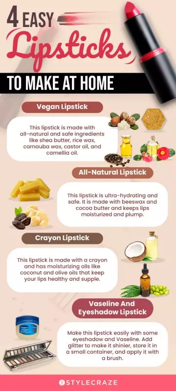 4 easy lipsticks to make at home (infographic)