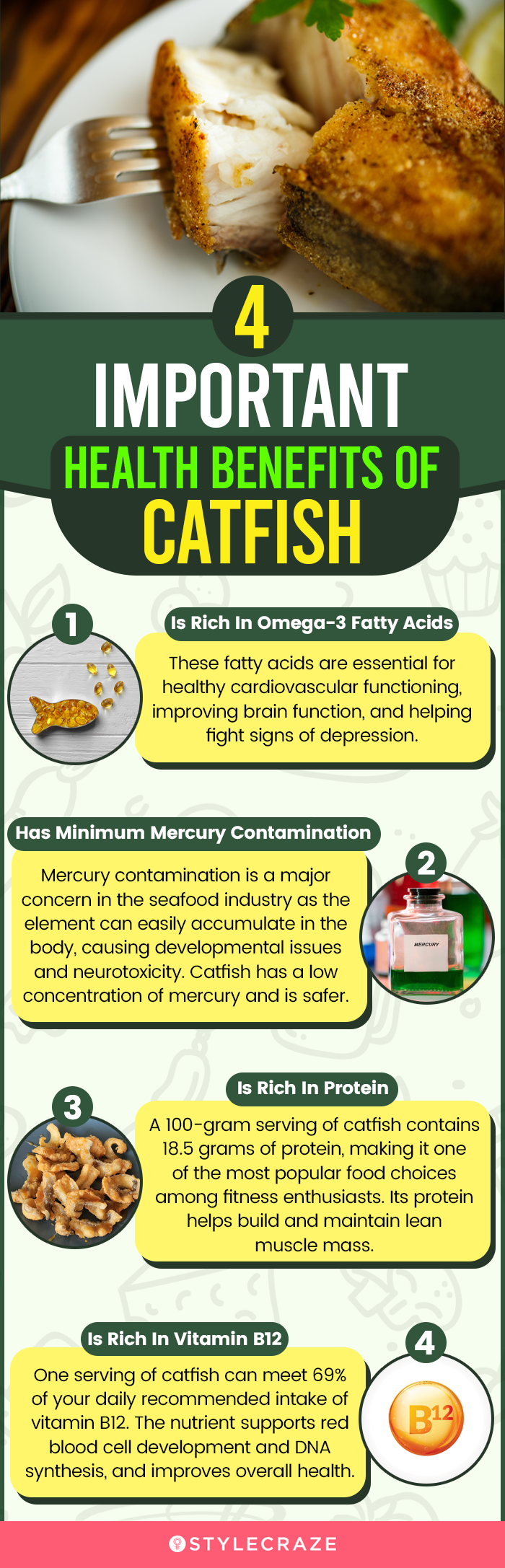 4 important health benefits of catfish (infographic)