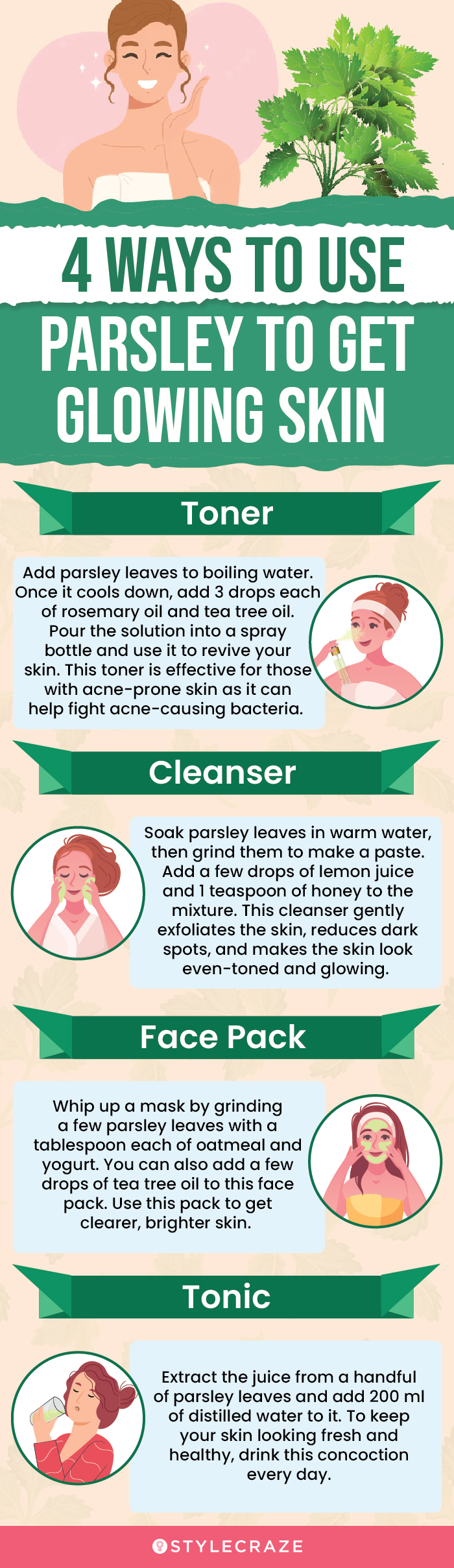 4 ways to use parsley to get glowing skin (infographic)