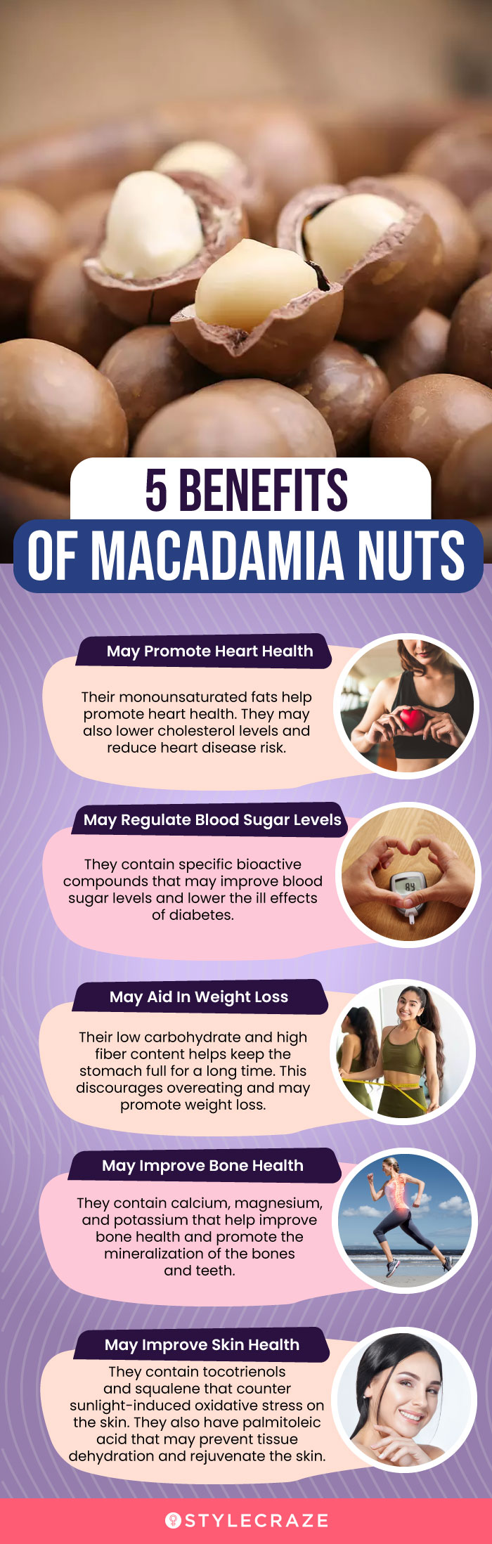 5 benefits of macadamia nuts (infographic)