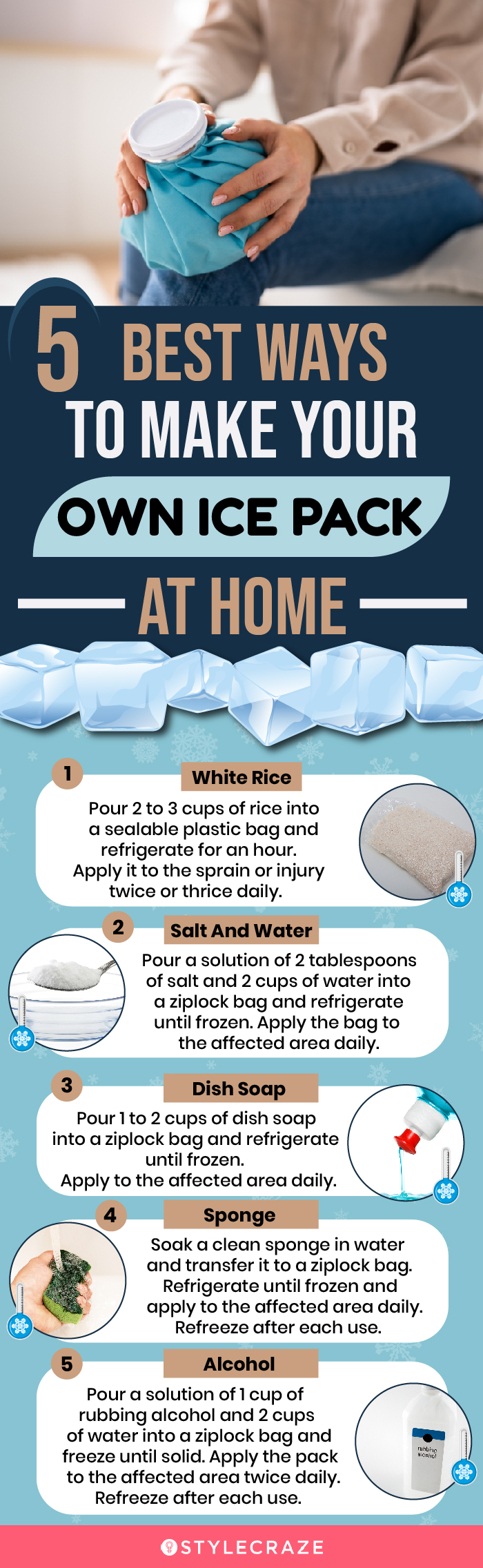 5 best ways to make your own ice pack at home (infographic)