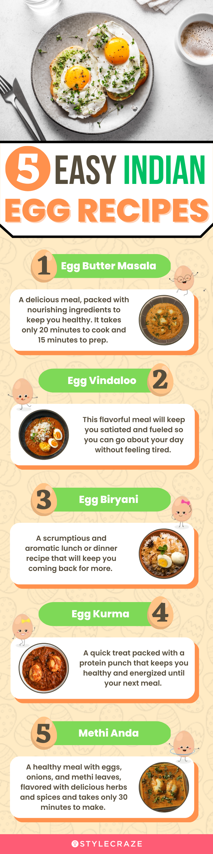 5 easy indian egg recipes (infographic)