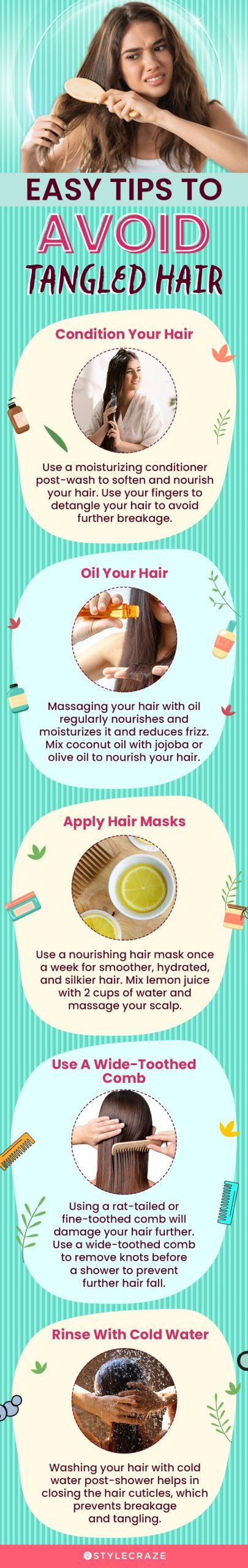 5 easy tips to avoid tangled hair (infographic) 