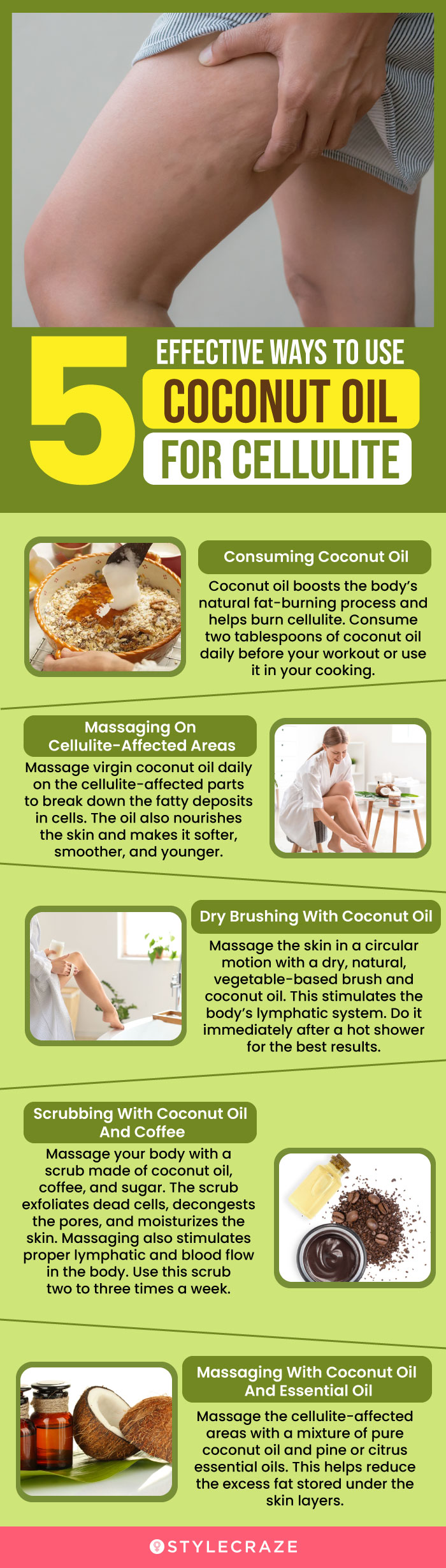 5 effective ways to use coconut oil for cellulite (infographic)