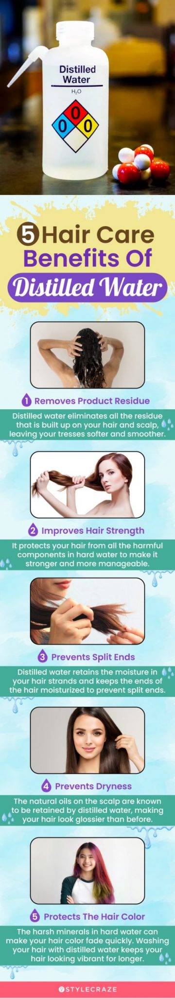 5 hair care benefits of distilled water (infographic)