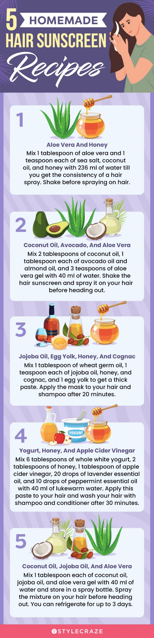 5 homemade hair sunscreen recipes (infographic) 