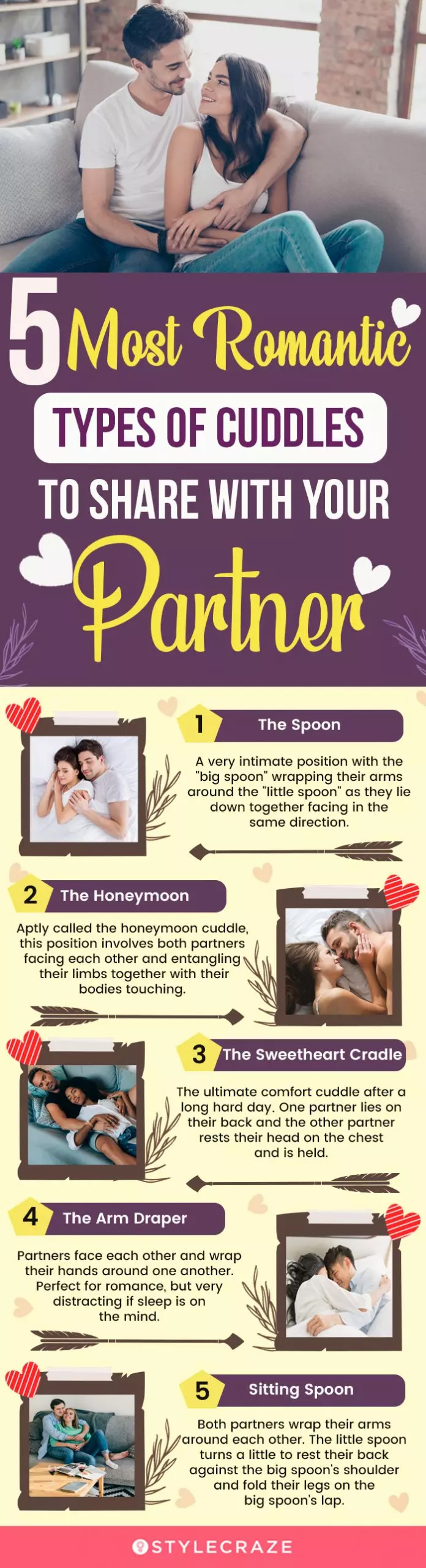 5 most romantic types of cuddles to share with your partner (infographic)