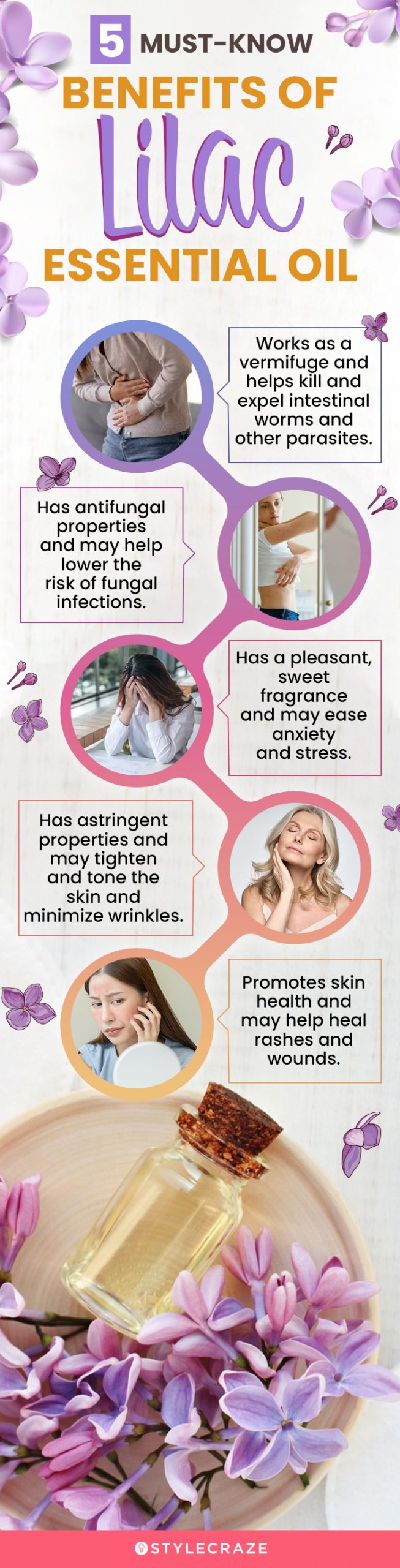 5 must know benefits of lilac essential oil (infographic)