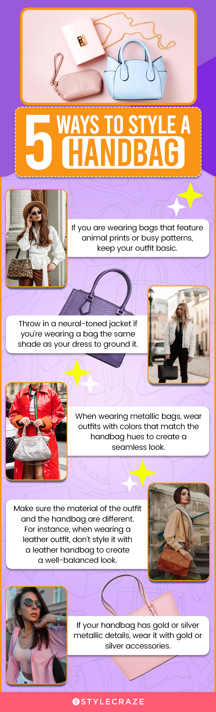 5 Ways To Style A Handbag (infographic)