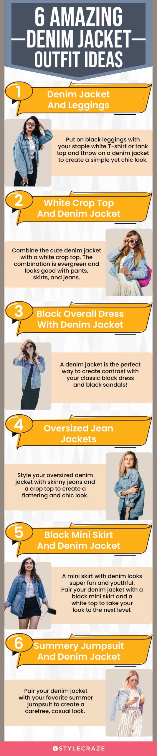6 amazing denim jacket outfit ideas (infographic)