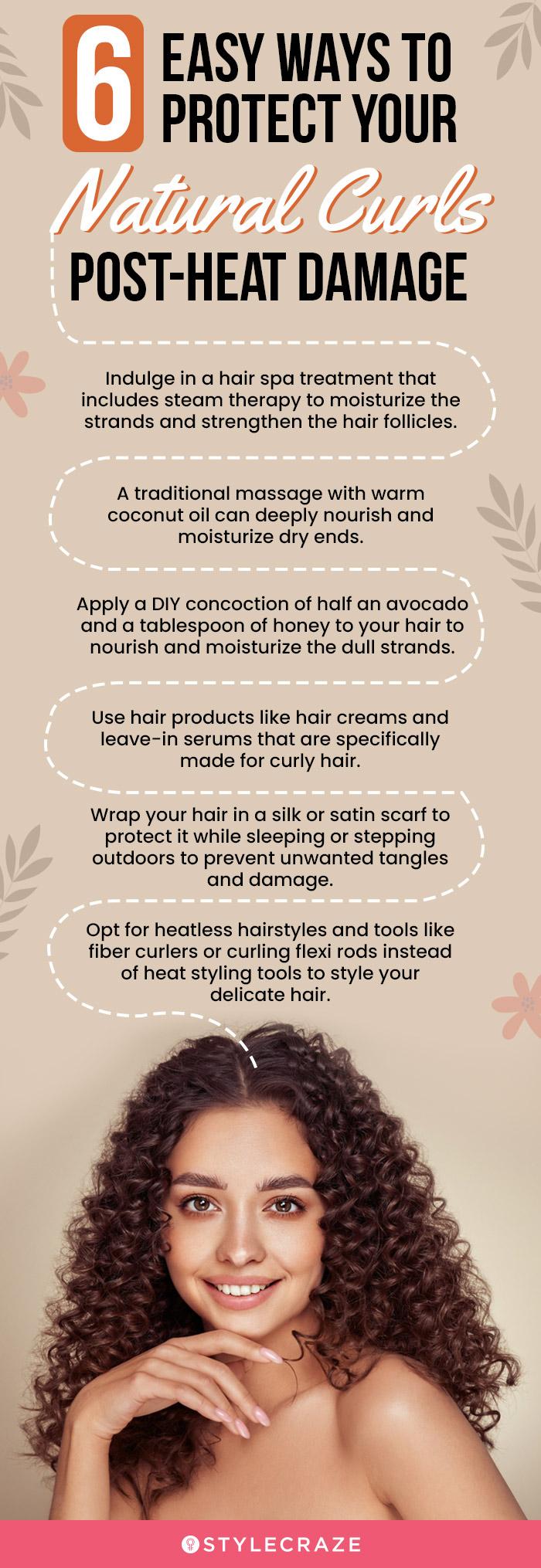 6 easy ways to protect your natural curls post heat damage (infographic)