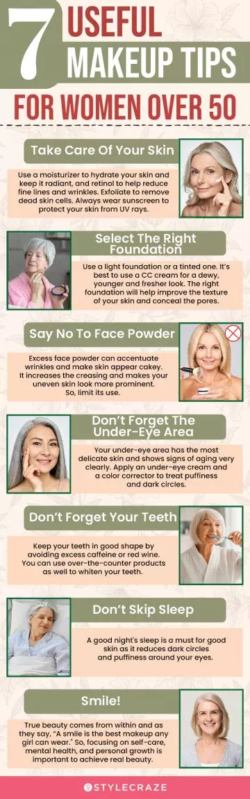 7 useful makeup tips for women over 50 (infographic)