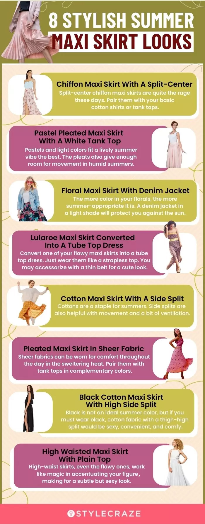 8 stylish summer maxi skrit looks (infographic)