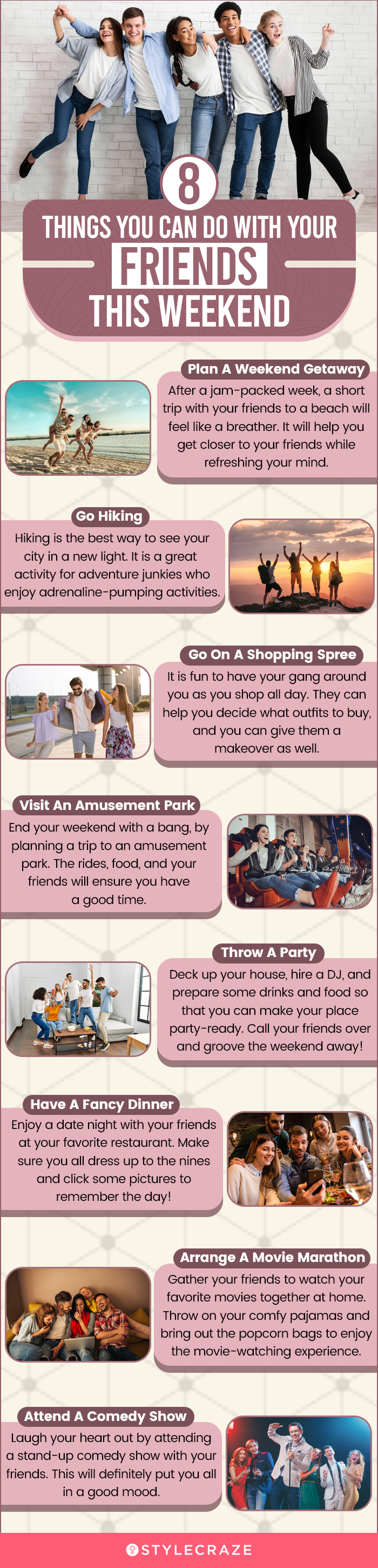8 things you can do with your friends this weekend (infographic)