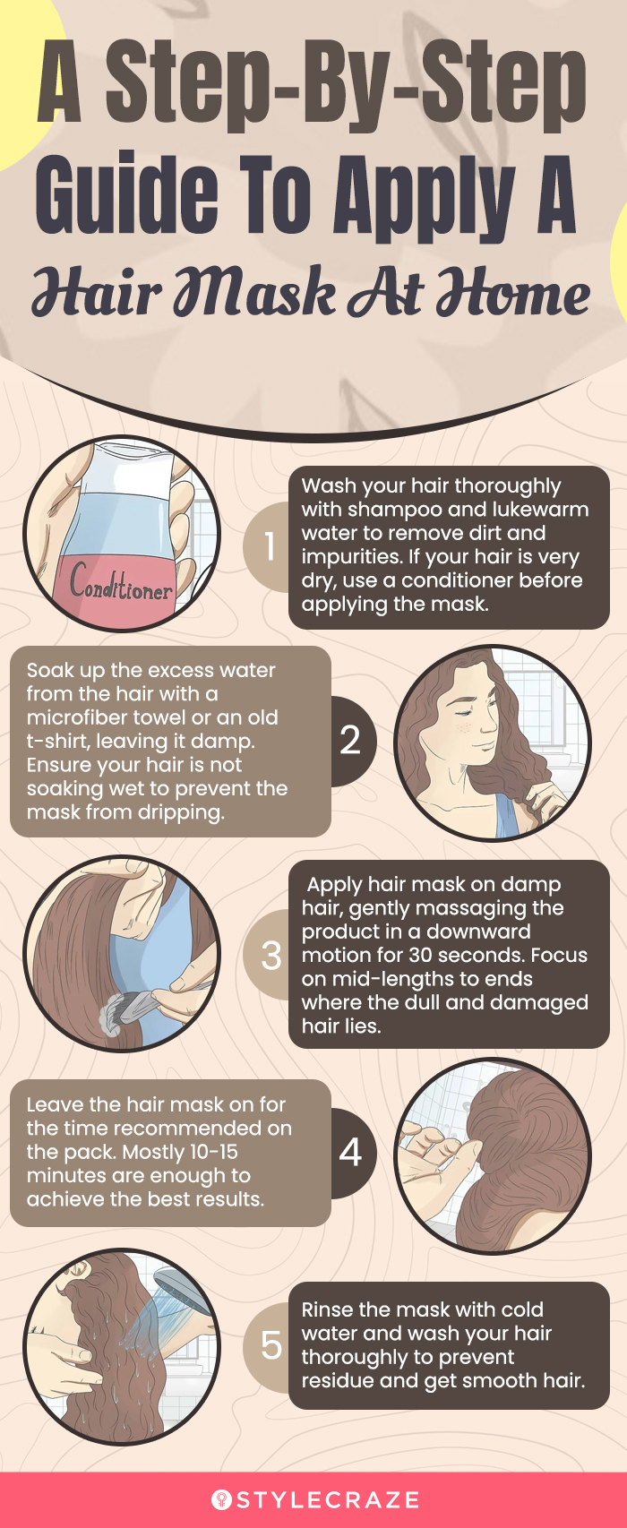 A Step-By-Step Guide To Apply Hair Mask At Home (infographic)