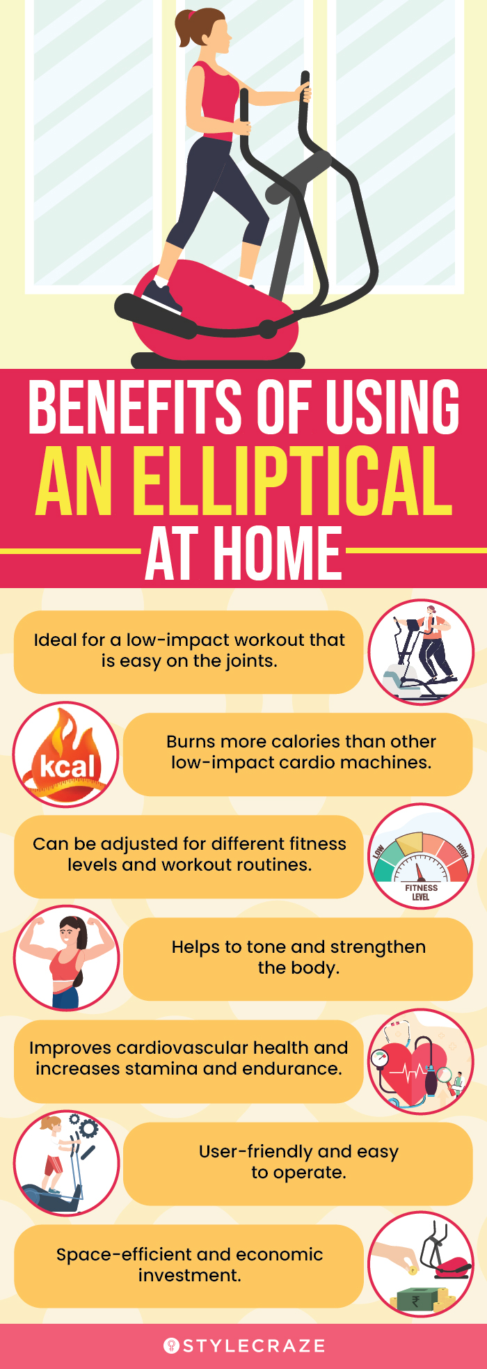 Benefits Of Using An Elliptical At Home (infographic)
