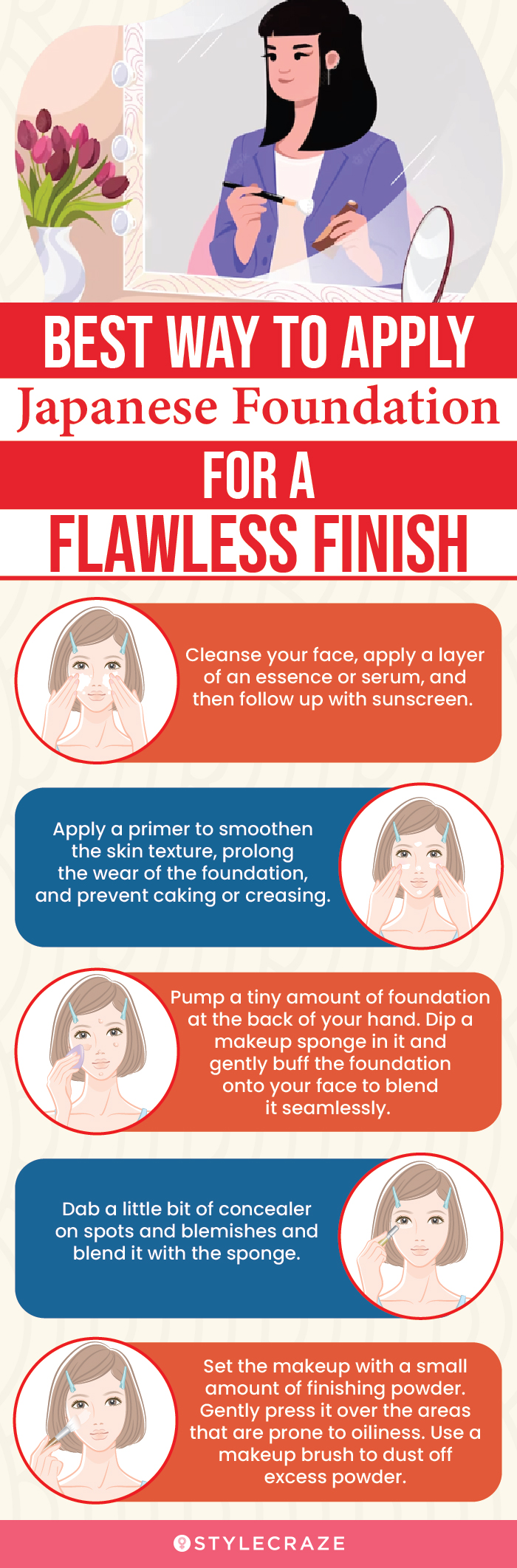 Best Way To Apply Japanese Foundation For A Flawless Finish (infographic)