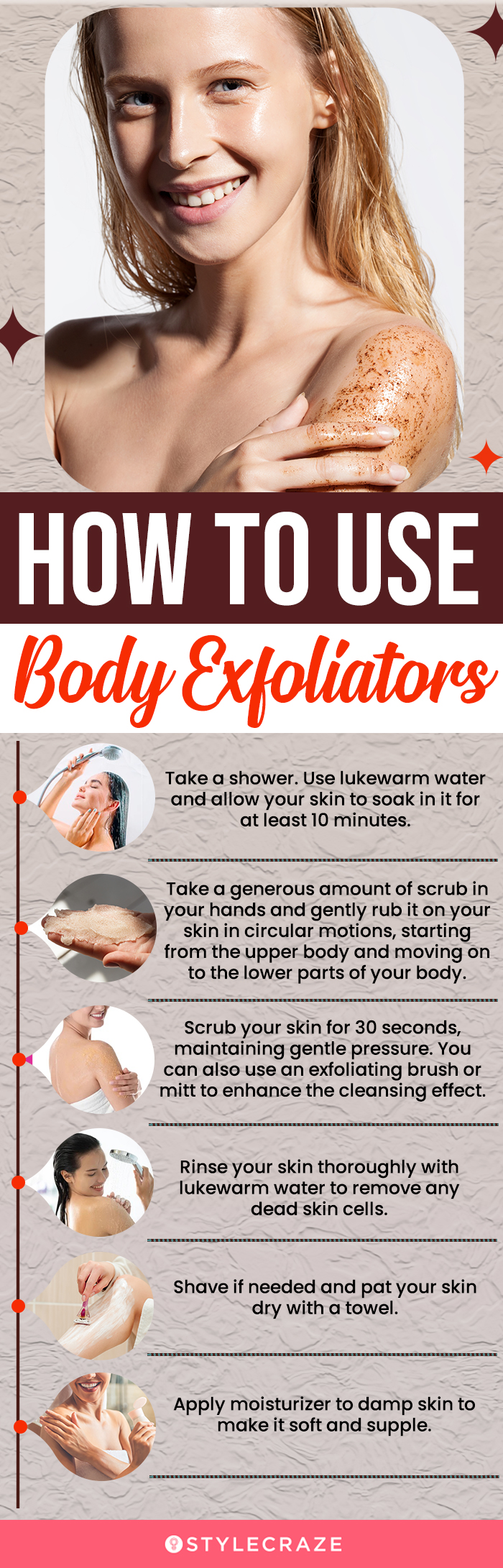 How To Use Body Exfoliators (infographic)