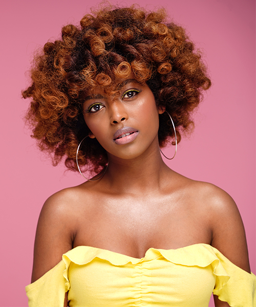 Brown rose gold hair color for black women