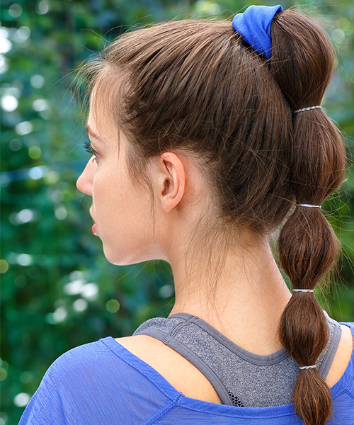 Bubble ponytail hairstyle