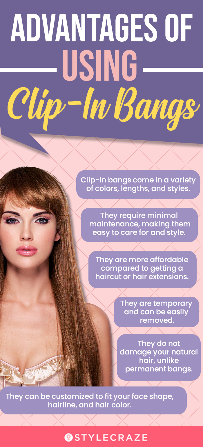 Advantages Of Using Clip-In Bangs (infographic)