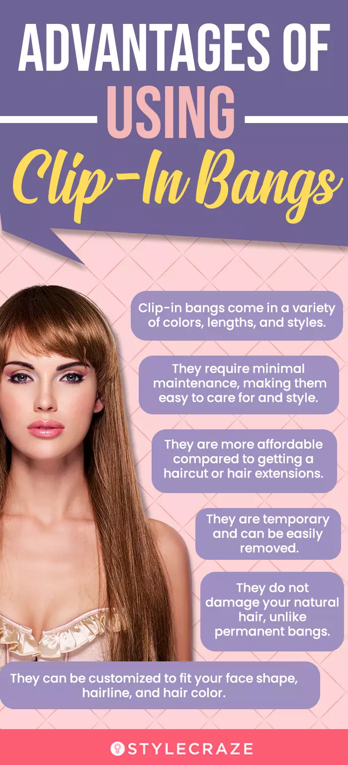 Advantages Of Using Clip-In Bangs (infographic)