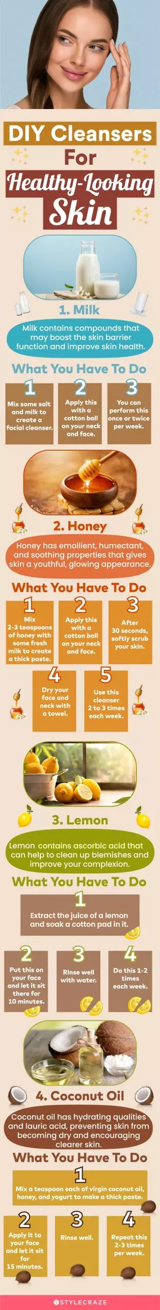 diy cleansers for healthy looking skin (infographic)