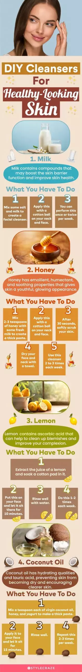 diy cleansers for healthy looking skin (infographic)