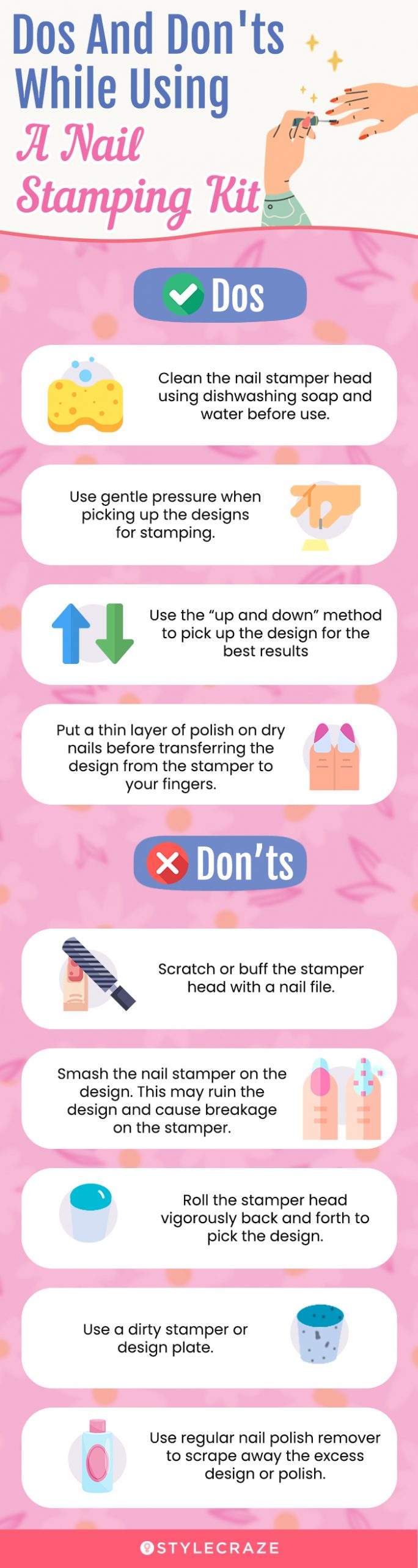 Dos And Don'ts While Using A Nail Stamping Kit (infographic)