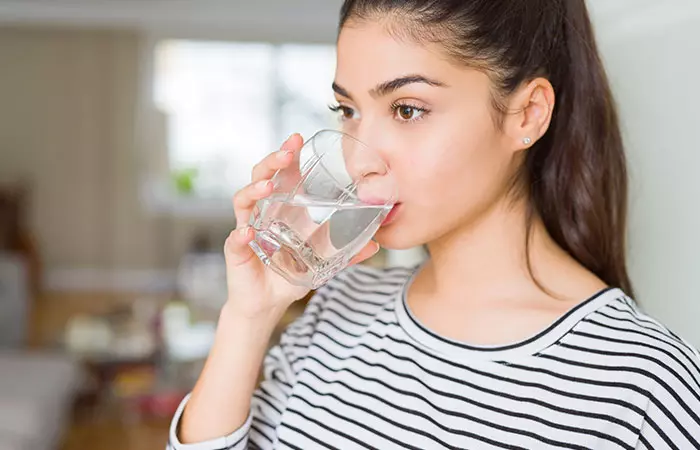 Woman drinking water