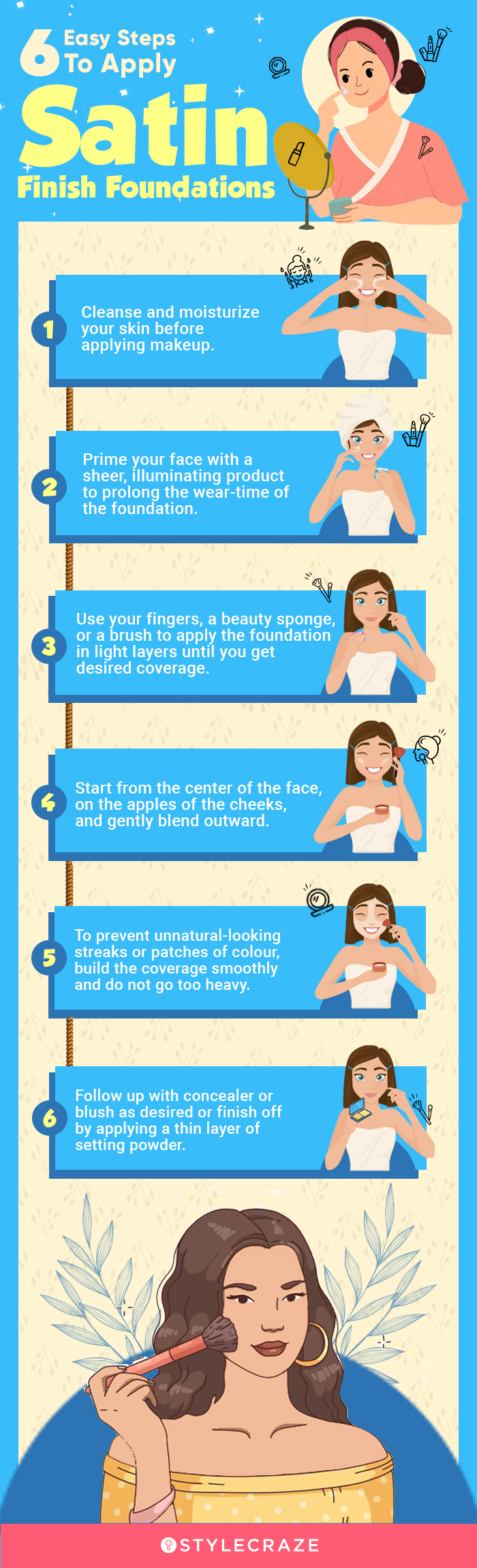 5 Easy Steps To Apply Satin Finish Foundation (infographic)
