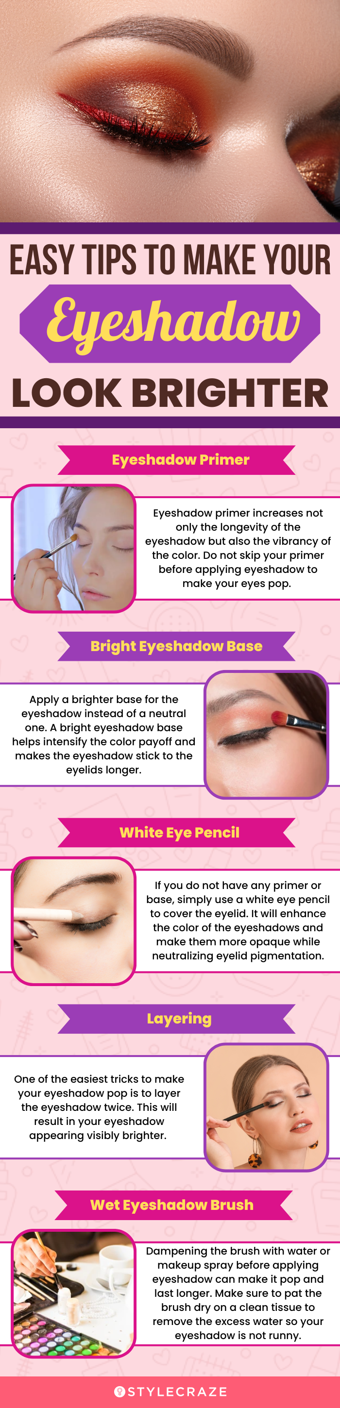 easy tips to make your eyeshadow look brighter (infographic)