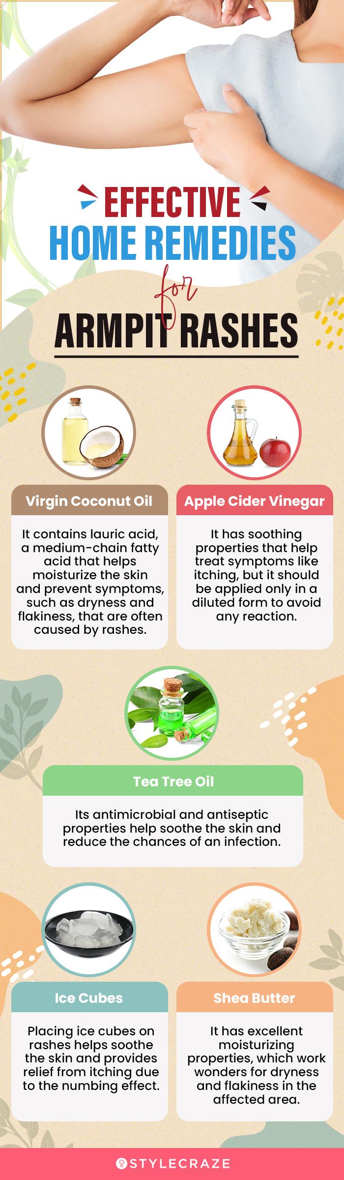 effective home remedies for armpit rashes (infographic)