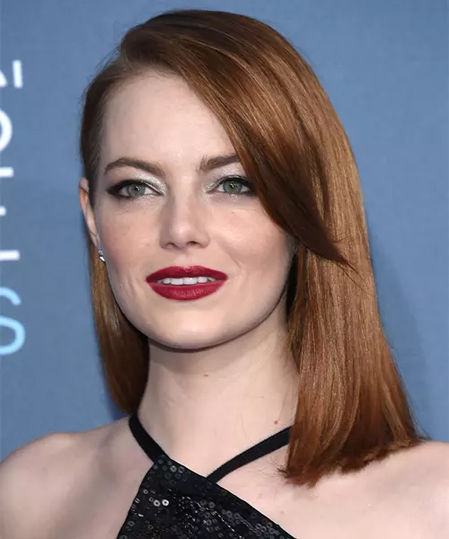 Emma Stone's round-faced celebrity hairstyle
