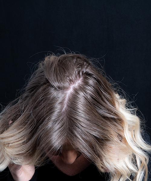 Golden gray highlights for brown hair
