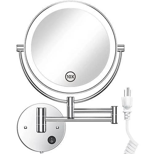 Gospire 9” Wall Mounted Lighted Makeup Mirror