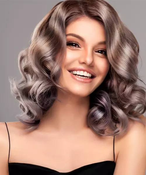 Hairstyle for purple gray hair