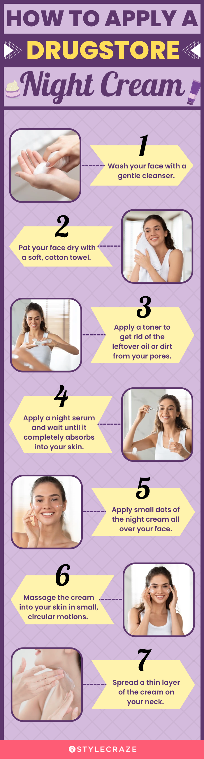 How To Apply A Drugstore Night Cream (infographic)