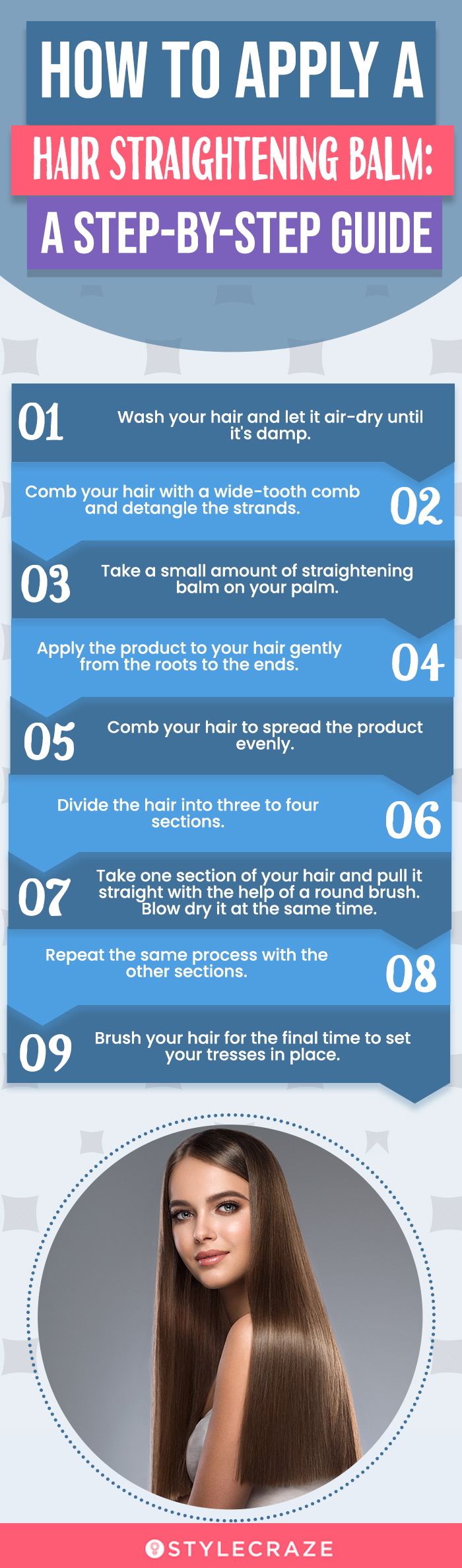 Step-By-Step Guide To Apply A Hair Straightening Balm (infographic)
